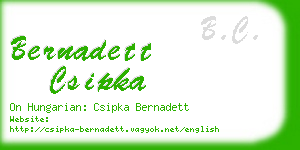 bernadett csipka business card
